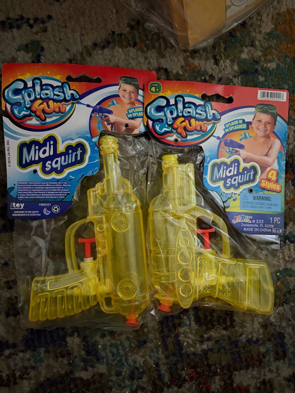 Splash Midi Squirt Water Gun - Yellow Transparent (2 Pack) - Picture 2 of 4